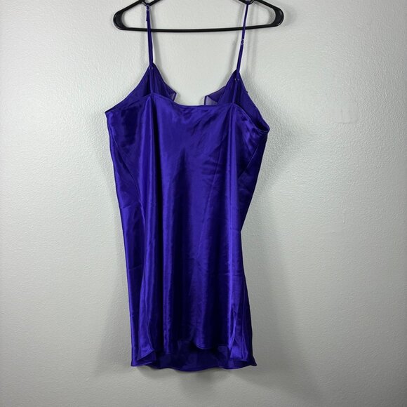 VTG Y2K 90s Adonna Ruffled Amethyst Purple Lingerie Slip Dress Sz Large Coquette - Picture 7 of 7